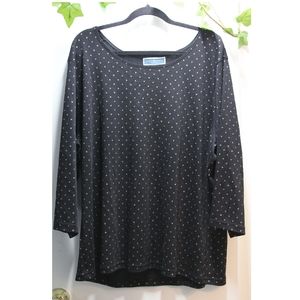 KAREN SCOTT~ Black/gold metallic stars-print (3X)